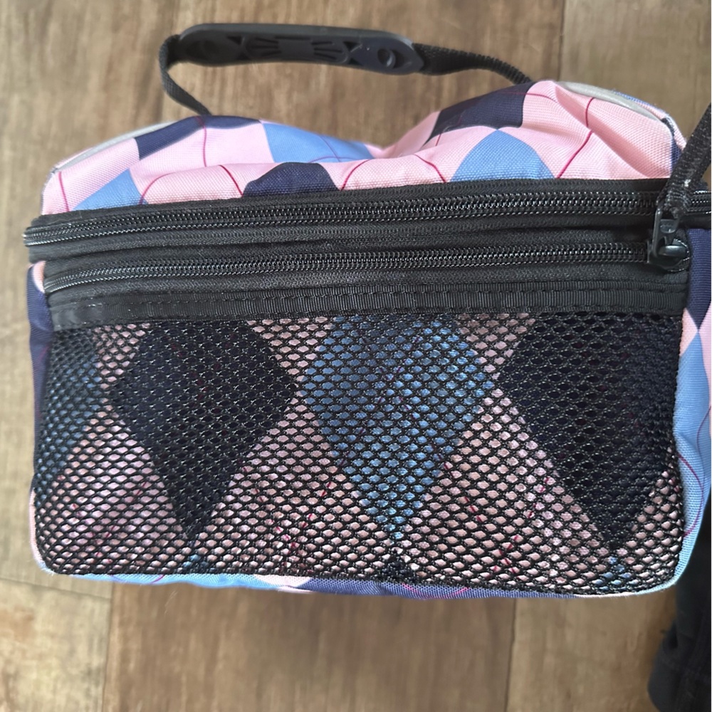LL Bean flip top lunch pail/tote argyle - Picture 3 of 9